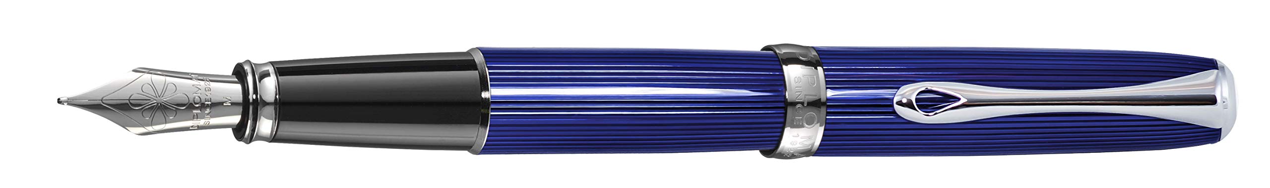 DIPLOMAT - Geschenkset Füllfederhalter Excellence A² Skyline - Blau - 1 Füllhalter + 1 Tintenfass + 1 Lederetui - 5 Jahre Garantie