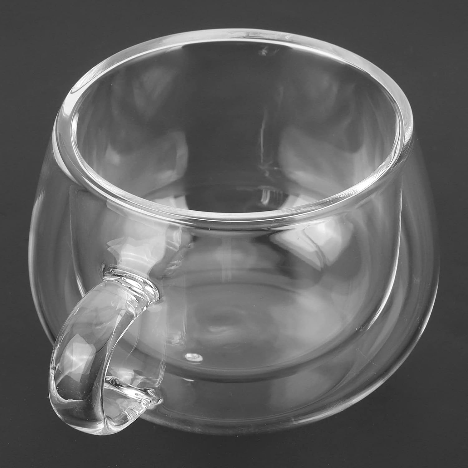 Glass Coffee Cups 150ml, 2Pcs Espresso Glass Cups Double Wall Insulated Glass Coffee Mugs Set Clear Glass Cups with Handle for Home