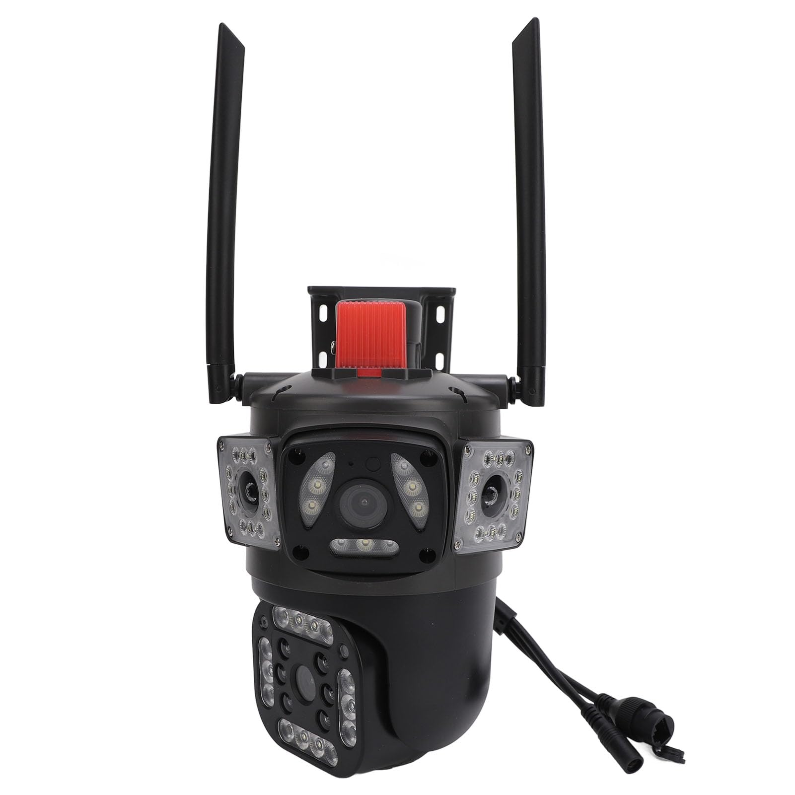 Kamera z Potrójnym Obiektywem, Kamera Bezpieczeństwa 8 MP 4K na Zewnątrz z Kolorowym Noktowizorem, Wykrywanie Ruchu AI, Kamera do Monitoringu Domu 2.4G WIFI (przepisy europejskie)