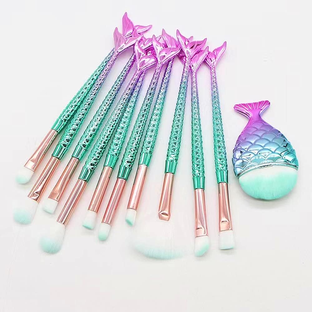 11Pcs Multi-color Soft Nylon Eye Makeup Brush Set, Eyeshadow, Concealer, Eyeliner, Brow Blending Brush Tool