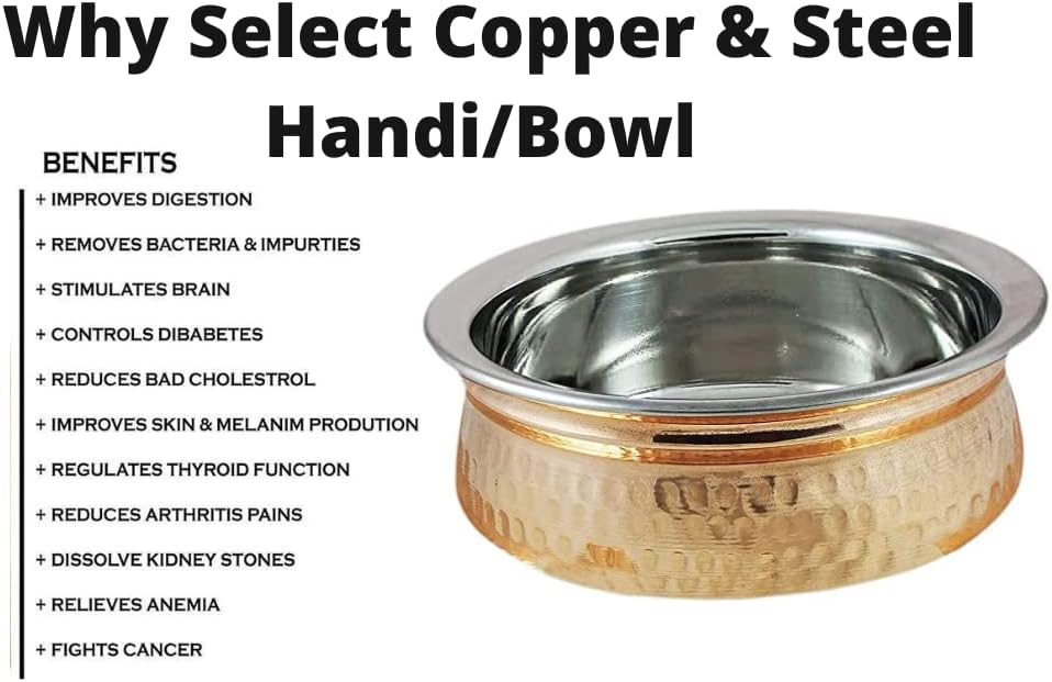 Pure Beautiful Indian Serving Tableware Steel Copper Bowl Katori 3 Inches Utensils, Valentine, Mother's day Gift (6)