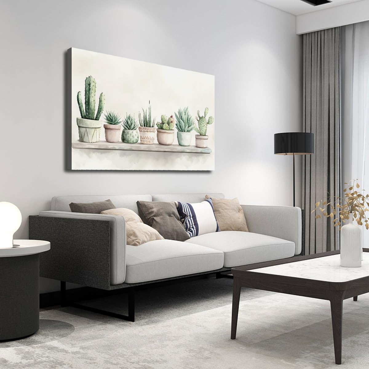 TOANGWALL Sukulenty kaktus płótno ścienne pustynne rośliny drukowane plakat w stylu boho malarstwo ścienne do salonu łazienka dekoracja biura 80x120cm