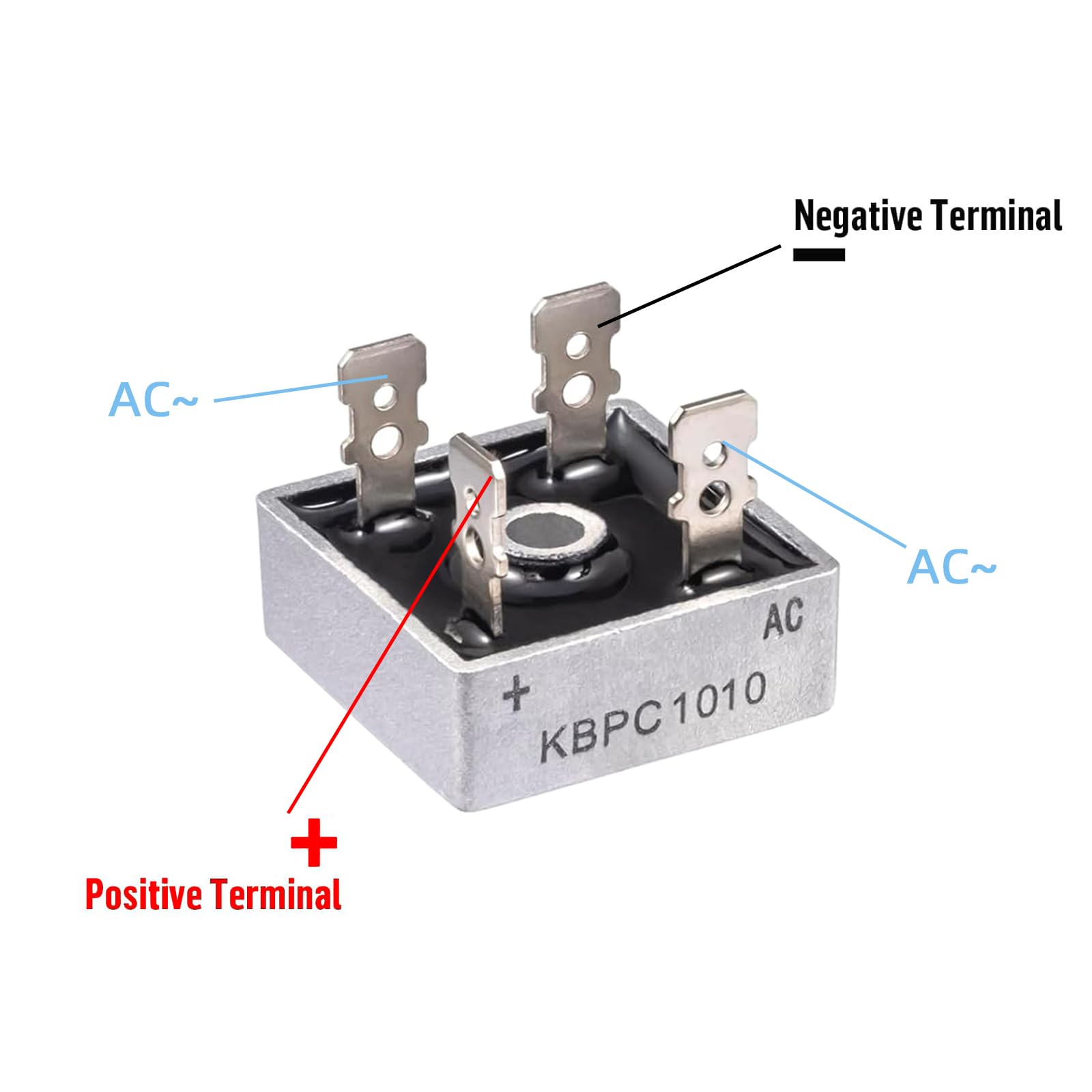 5 pezzi KBPC2504 raddrizzatore a ponte Diodo 25A 400V Diodo raddrizzatore a ponte KBPC 2504 Diodo raddrizzatore a ponte Diodi monofase a onda intera 25Ampere 400Volt 4 Pin foro passante