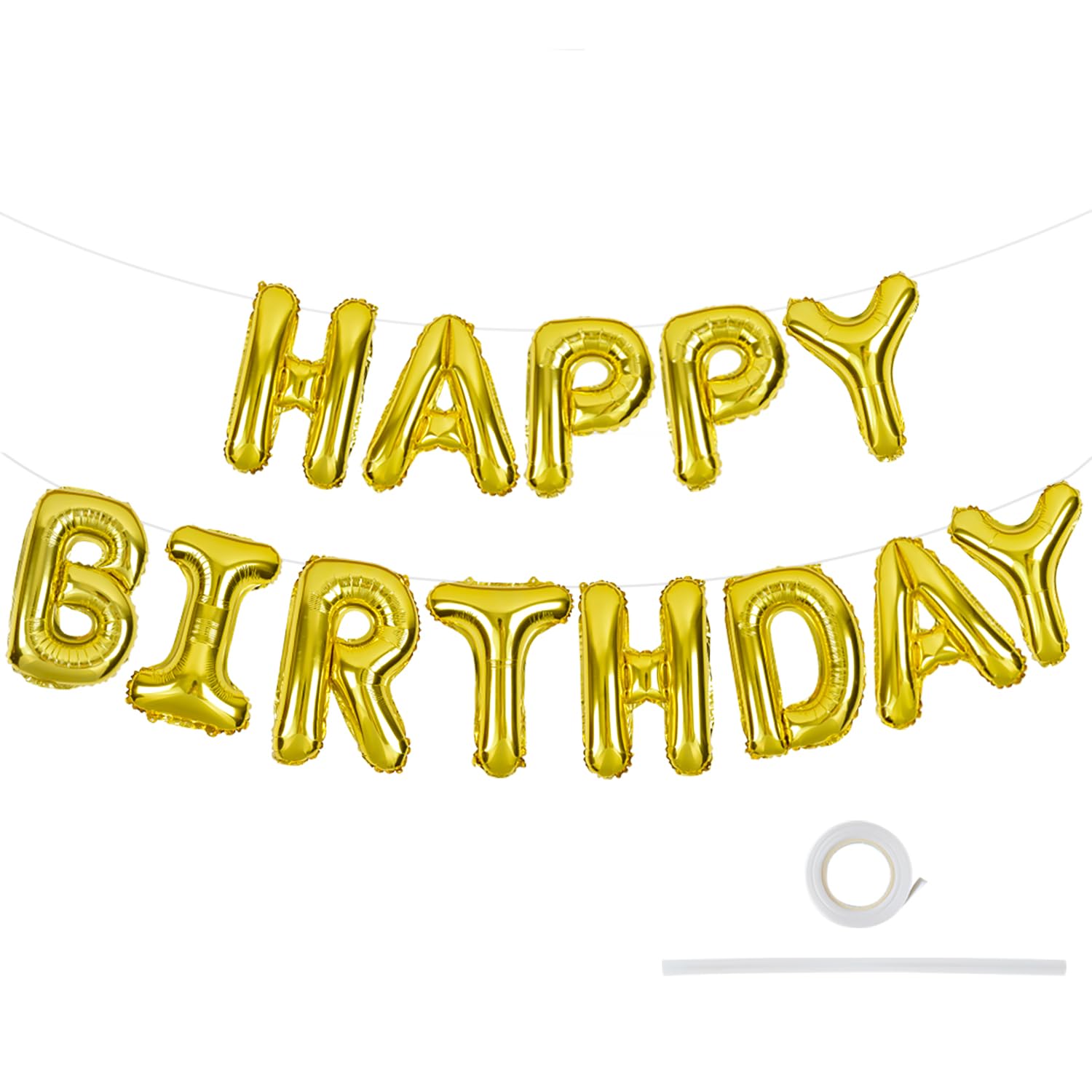 Happy Birthday Balloons Banner - Black Letter Balloons -23