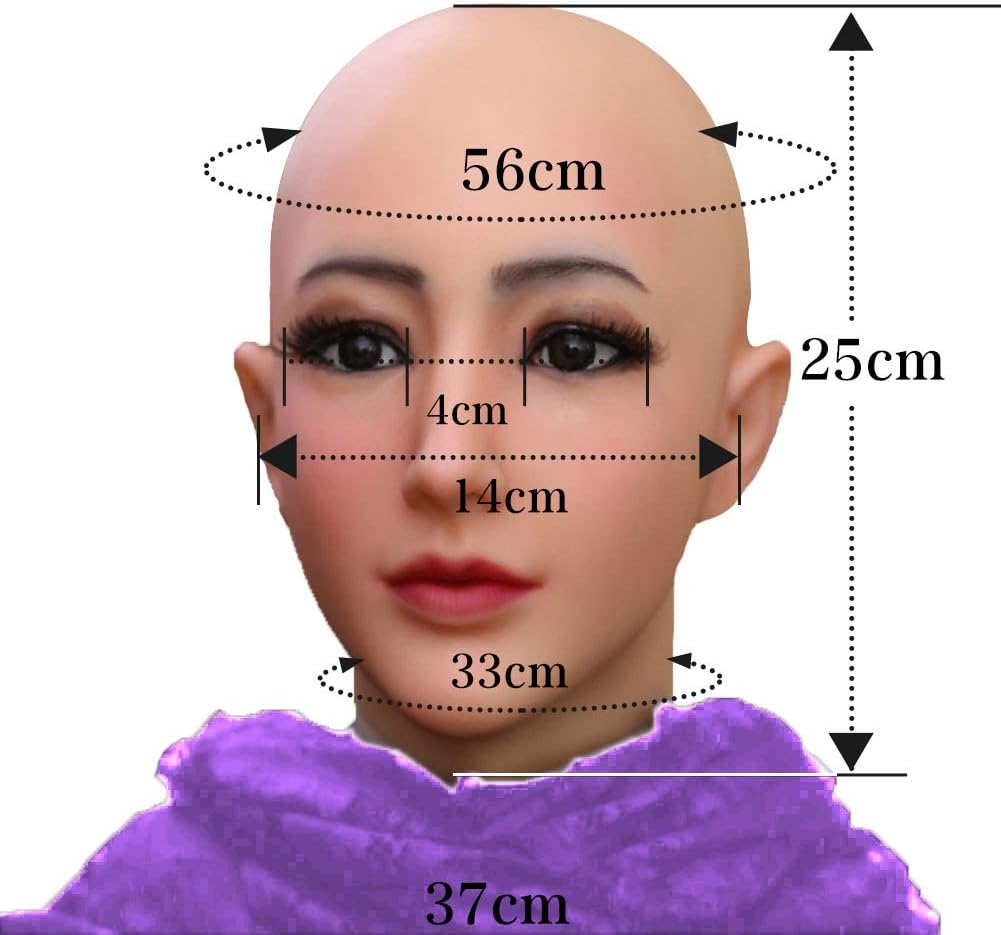 Silicone Head Mask fake Face for Crossdresser Transgender Halloween Cosplay
