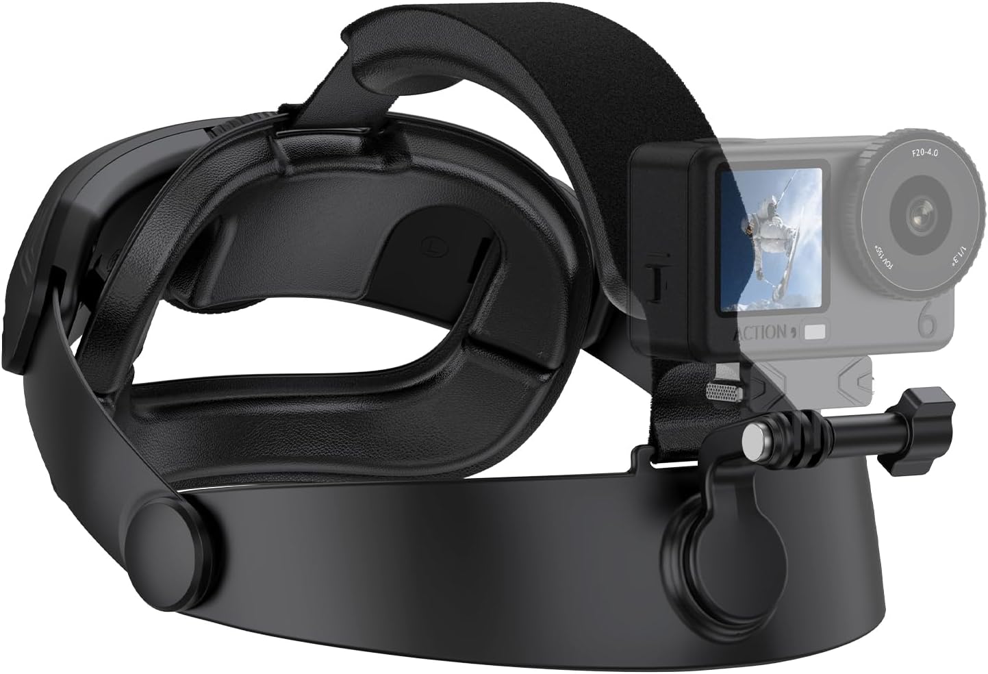 Head Strap Mount for DJIs OsmoS Pocket 4/3 & Action Cams, Phones, 360° Rotatable POV Headband, Quick Install, Adjustable Comfort, Phone Clip Included – for Vlog Cycling Sports