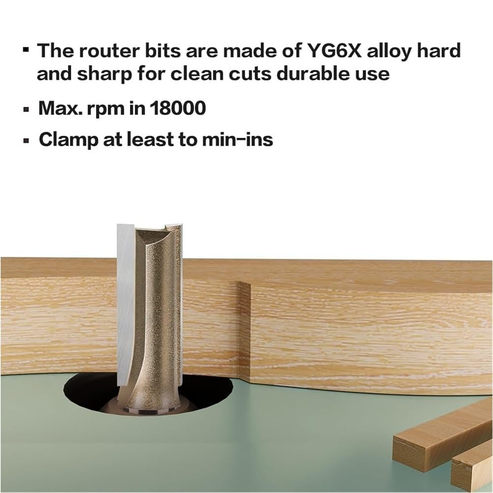 Fresa para aplanar con vástago de 1/4 o 1/2 pulg | Fresa para ranurar y mecanizar superficies de madera con fresadoras compatibles(10pcs 1/4")