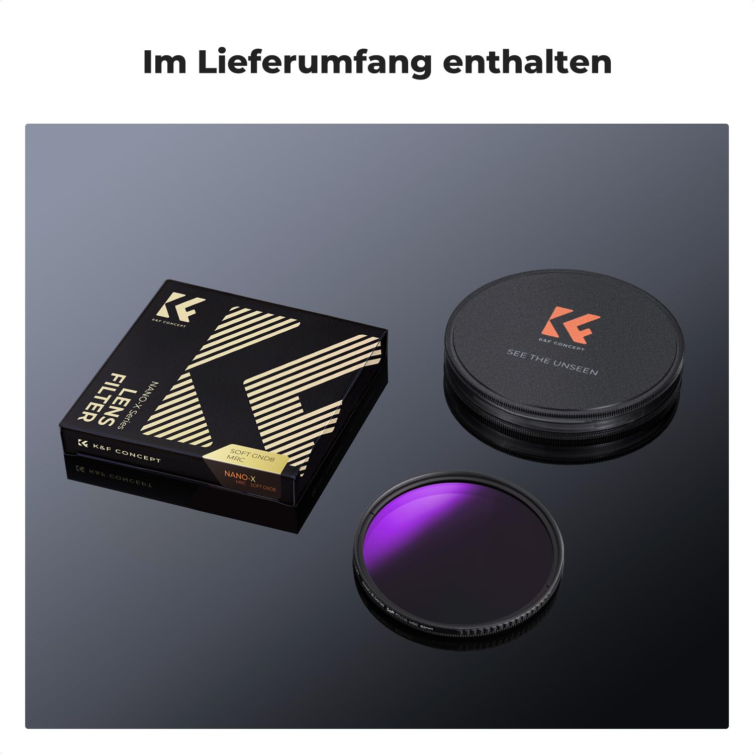K&F Concept Nano-X 72mm Soft GND8 Verlaufsfilter ND0,9(3 Stops,12,5%) Grauverlaufsfilter GND8 Filter aus optisches Glas