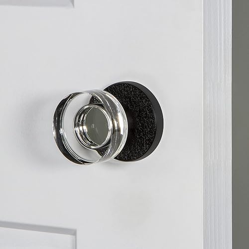 Miniatura 2 de Viaggio Circolo - Rosetón de piel con pomo de cristal Circolo en color negro satinado