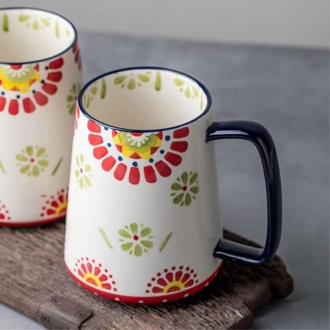 Tazas de Té Tazas Desayuno Tazas Taza Dibujada A Mano Hogar Cerámica Super Capacidad Taza para Beber Desayuno Taza De Leche Regalo para Amigos Tazas Tazas de Cafe