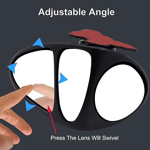 Miniatura 2 de Espejo de punto ciego, espejo de visión lateral con lente de tres lados, espejo convexo gran angular para automóvil, 1 unidad (izquierda)