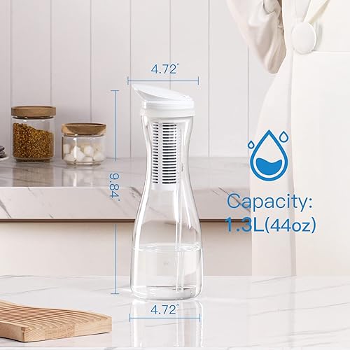 Miniatura 9 de FACHIOO Jarra de filtro de agua de vidrio de 45 onzas filtros de 211 galones llenado rápido de 40 segundos jarra de capacidad de 55 tazas sin BPA