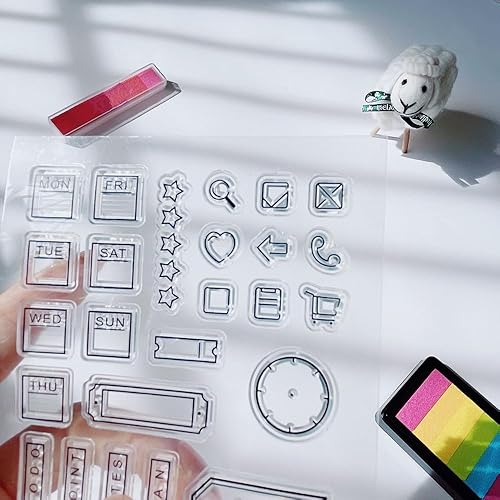 Miniatura 3 de Etiqueta de calendario, sellos transparentes para hacer tarjetas, decoración de álbumes de recortes, plan de notas, sello transparente de silicona