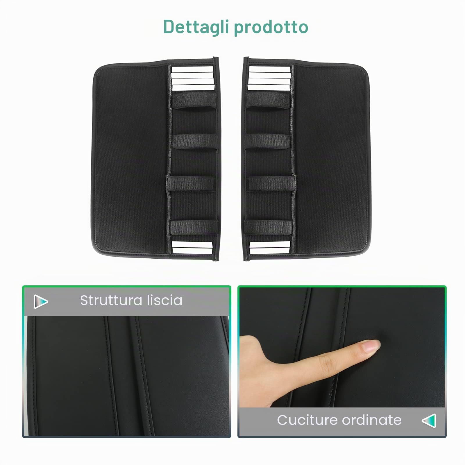 GAFAT Peugeot 3008 5008 508 2016-2024/C5 Aircross DS7 Crossback 2018-2025 Copertura per Bracciolo Console Centrale, Protezione per Braccioli in pelle PU (Nero)