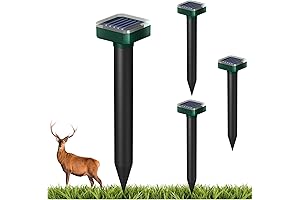 Deer Repellent Devices 4 Pack for Garden, Waterproof Solar Sonic Deer Deterrent Devices