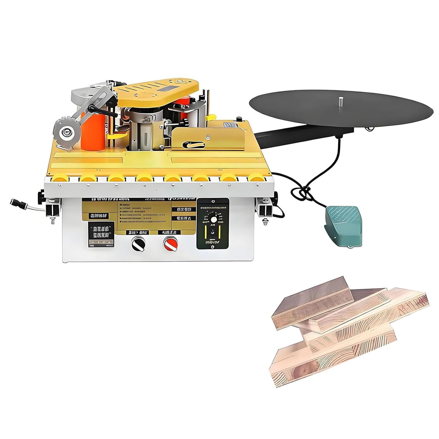 Ymnogjie Portable Edge Bander with Temperature Control, Automatic Gluing and Cutting Machine for Woodworking Panel Edges