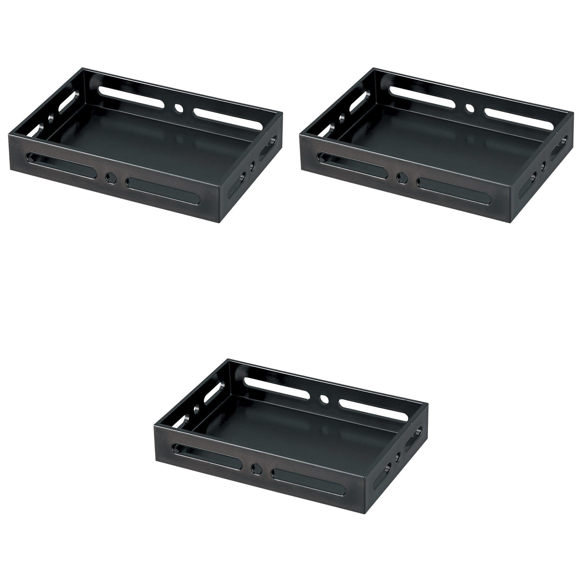 Set of 3 [A] 7.5 Inch Long Hand Watermark Maker, Black, 8.8 x 5.9 x 1.8 inches (22.4 x 15 x 4.5 cm) | Resin Serving Dish, ABS Resin, Setomonohonpo