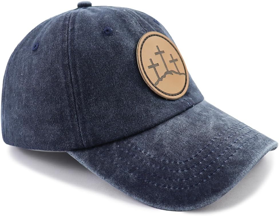 Christian Gifts for Men Women, Religious Cross Hats, Adjustable Jesus God Baseball Cap,Leather Patch - Image 3