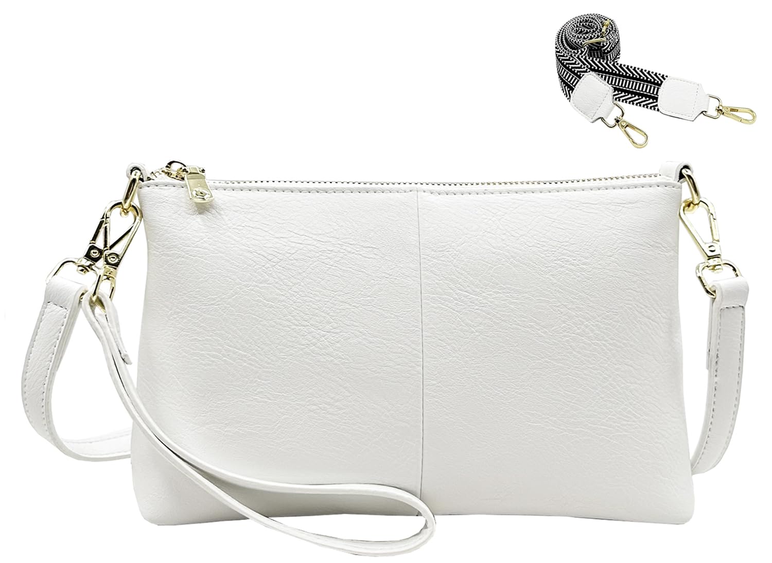 Small Crossbody Clutch Purses Bags for Women Wristlet Wallet Vegan Shoulder Handbags Guitar Strap + Leather Strap