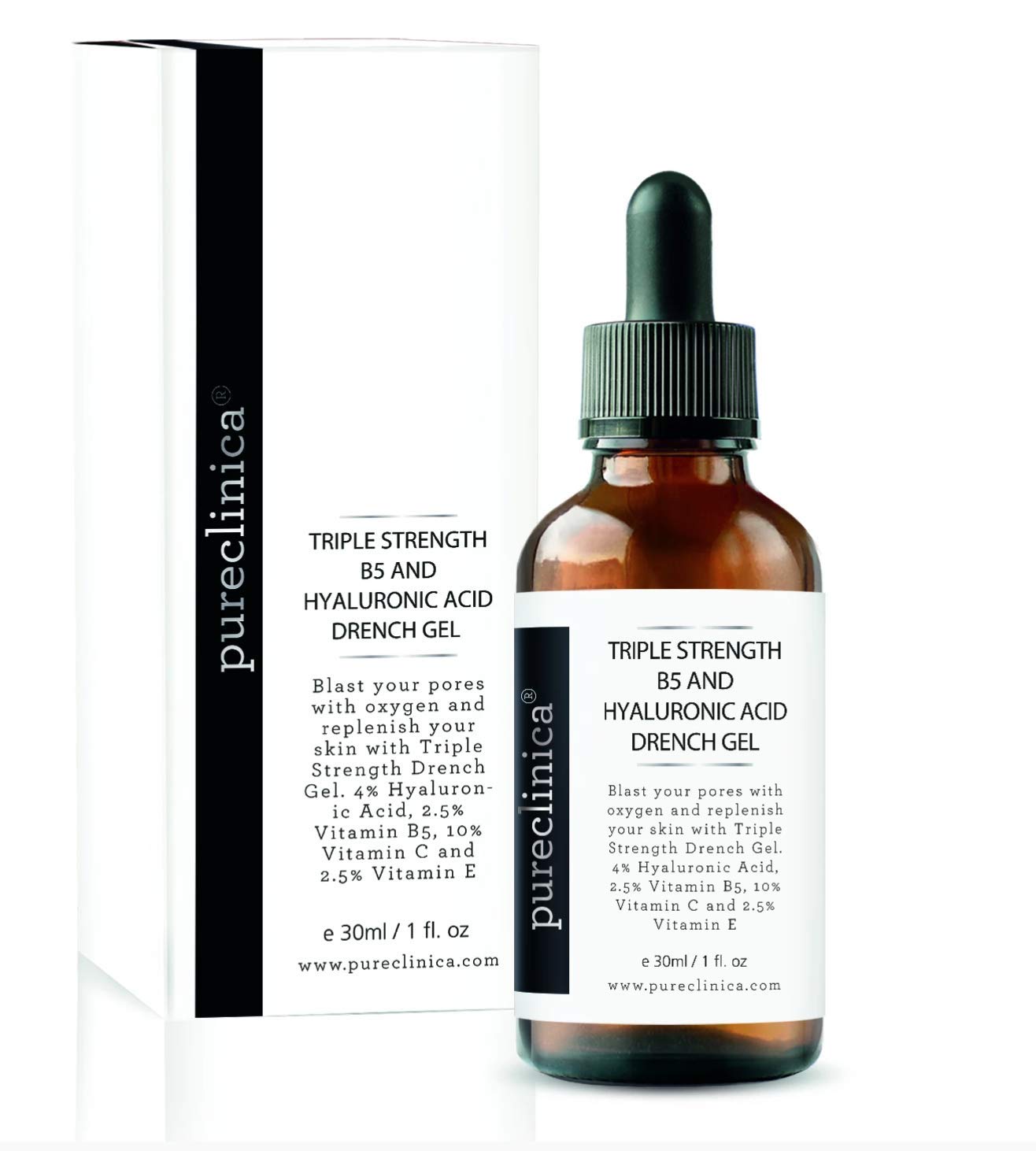 Triple Strength B5 (6.5%) and Hyaluronic Acid (4%) Drench Gel (w/Vit C 10% and E 2.5%) – 30ml / 1 fl oz…