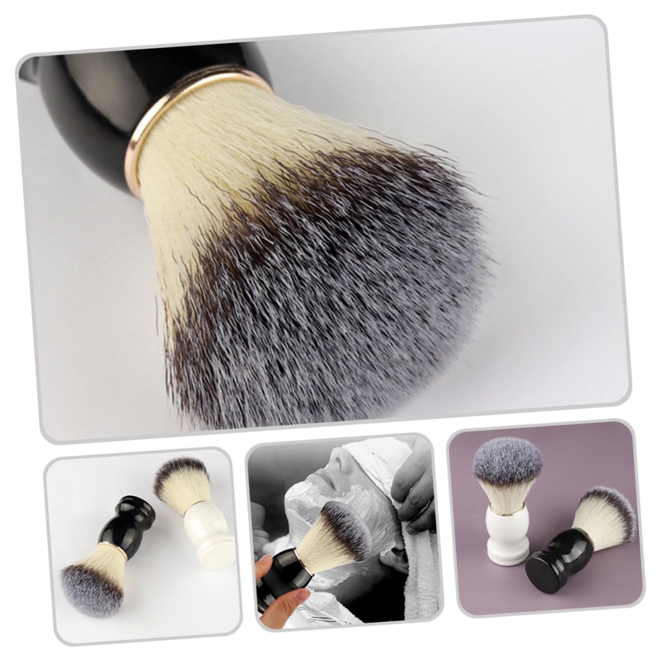 3 Set Spazzole Per Barba Con Setole Morbide Accessori Per Della Barba Per Uomini Colori 2 Pezzi * 3