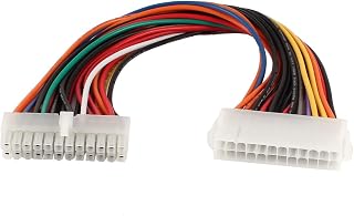 uxcell 24 Pin ATX Cable, ATX 24 Pin Male to 24 Pin Female Motherboard Power Extension Cable Cord for Internal PC PSU - 12 Inches
