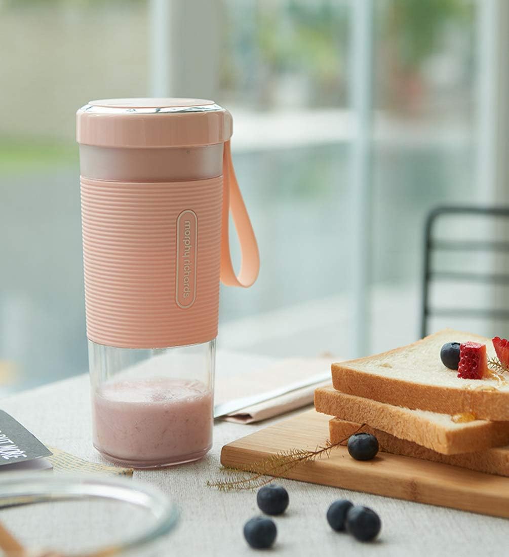 Portable Blender, Mini Blender Smoothie Maker with USB Rechargeable Electric Blender Professional Commercial for Vegetables and Fruit Smoothie Maker Blender Food Processor 1400Mah 300Ml,Pink