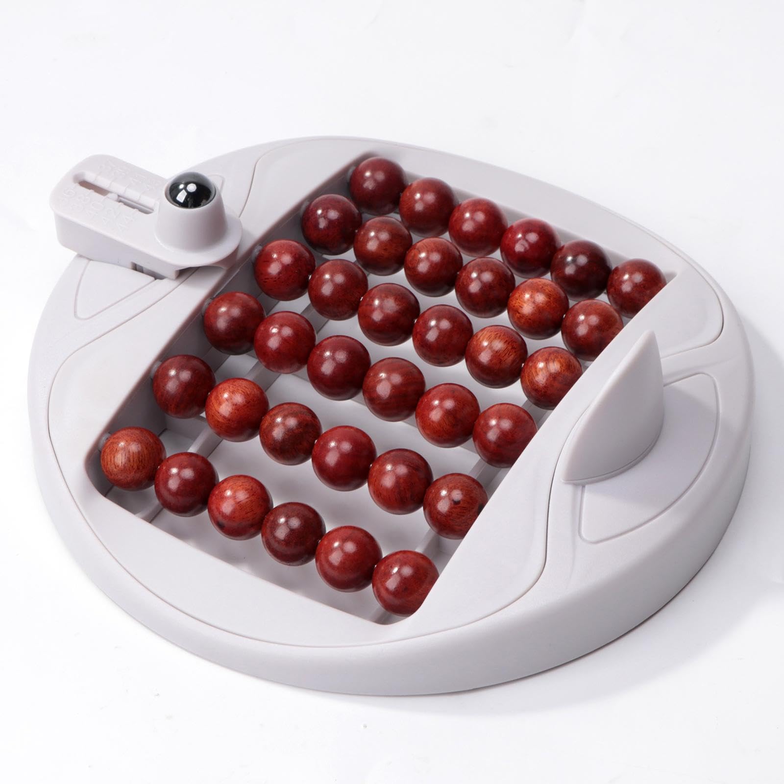predolo Rodillo de masaje para pies, manual, ergonómico, ligero, de varias filas, para masaje de tejido profundo, de madera, para reflexología, para hombres y, Gris