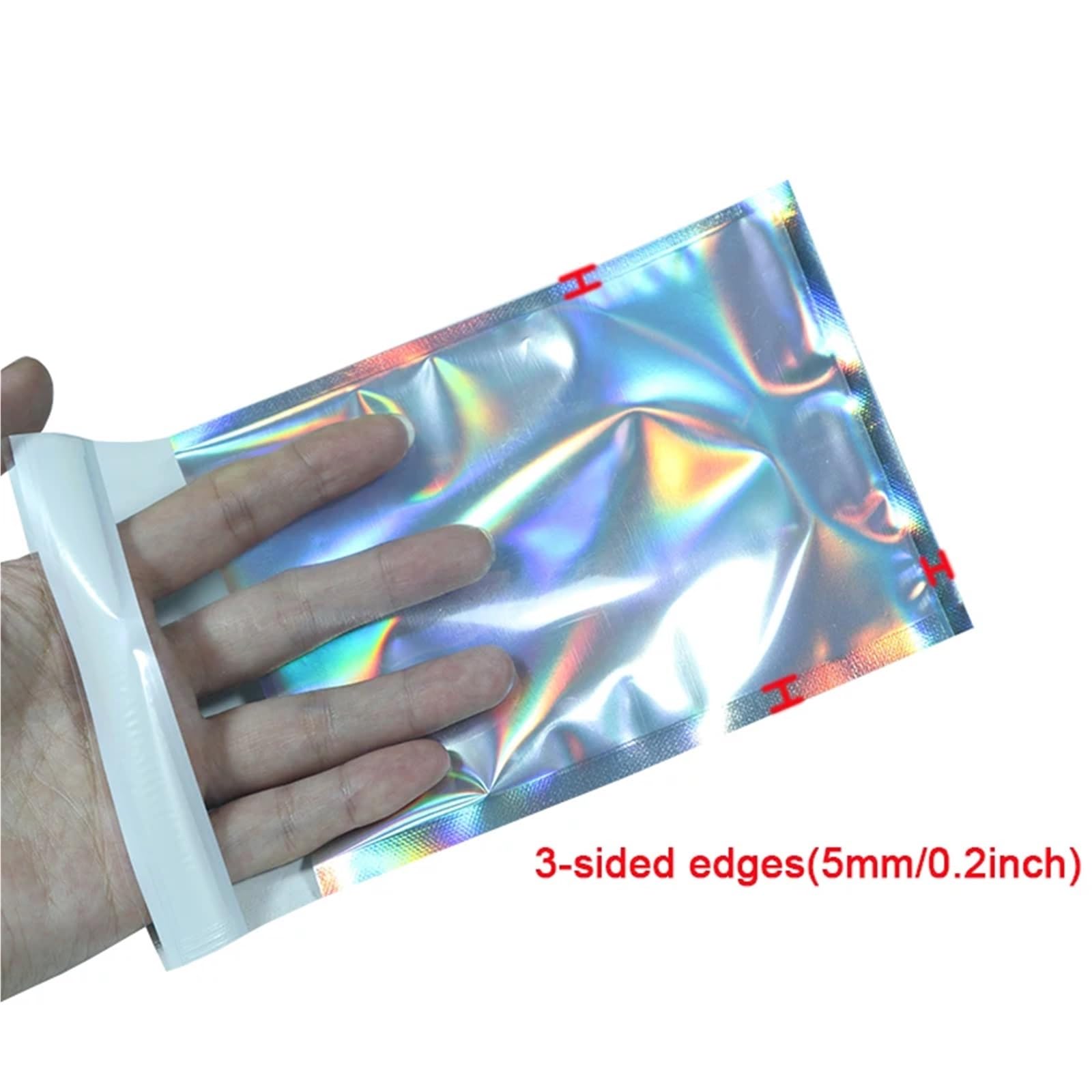 300PCS Laser Selbstdichtende Kunststoff Umschläge Mailing Lagerung Taschen Holographische Schmuck Poly Klebstoff Kurier Verpackung für Lipgloss und Schmuck