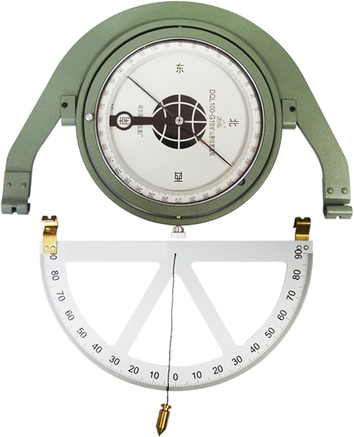 Kit de brújula de minería con medidor de pendiente y funda protectora, nivela automáticamente con puntero de amortiguación, escala transparente para una medición precisa de la dirección en topografía