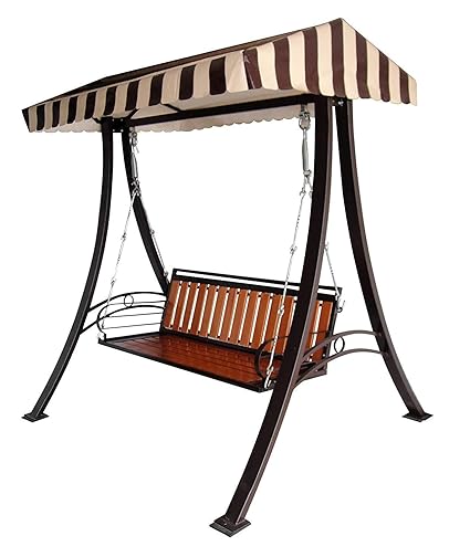 Authentic International Outdoor Swing Chair 3-Seater SRF Roof with Galvanized