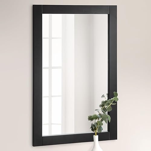 Design House Shorewood Bathroom Mirror, 20-Inch x 30-Inch, Framed Mirror, Soft Matte Black, 589713