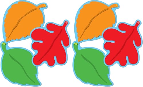 Carson Dellosa Education Carson Dellosa 36 piezas de hojas coloridas para tablón de anuncios, recortes de hojas rojas, naranjas y verdes para tablón