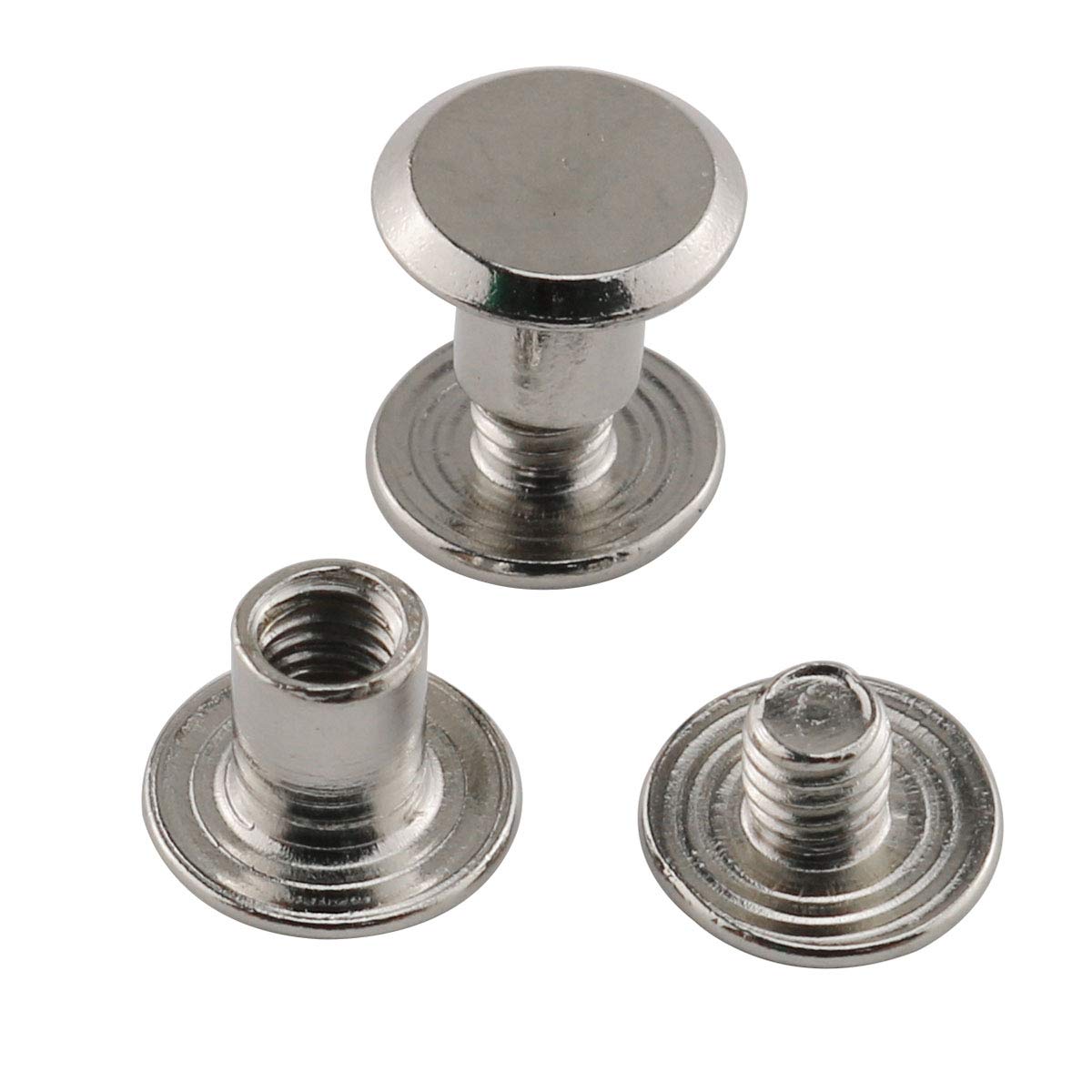Chicago Screws - 120 Silver Rivets for Leathercraft -4