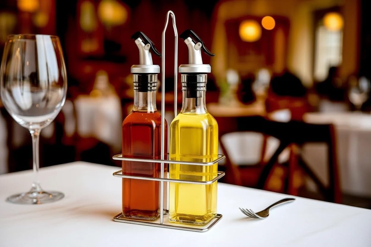 Cuisinox Juego de vinagre con aceite y vinagre, color plateado