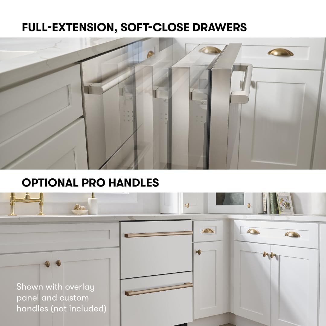 Zephyr 24" Presrv™ Panel Ready Refrigerator Freezer Drawers - Dual Zone Built In Fridge With Modes For Freezer, Fridge And Pantry, LED Lighting, Soft Close (Panels, Handles Are Not Included) on Fridge.com - View 5