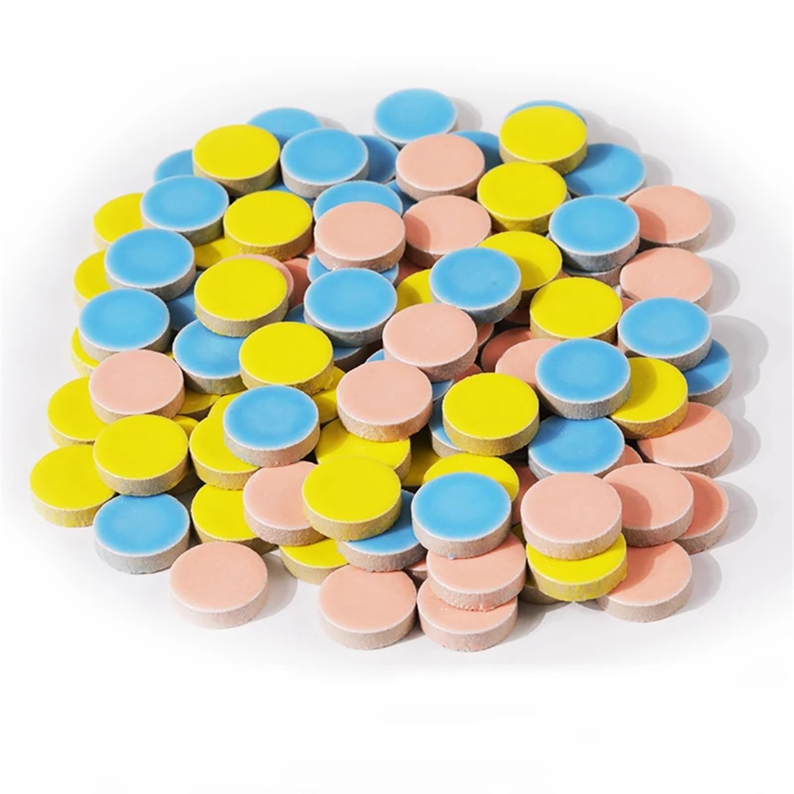 WBTAJZHY DIY Mosaic Kit 200g Multicolor Ceramic Tiles 90 Pcs(Yellowpinkblue Mixed)