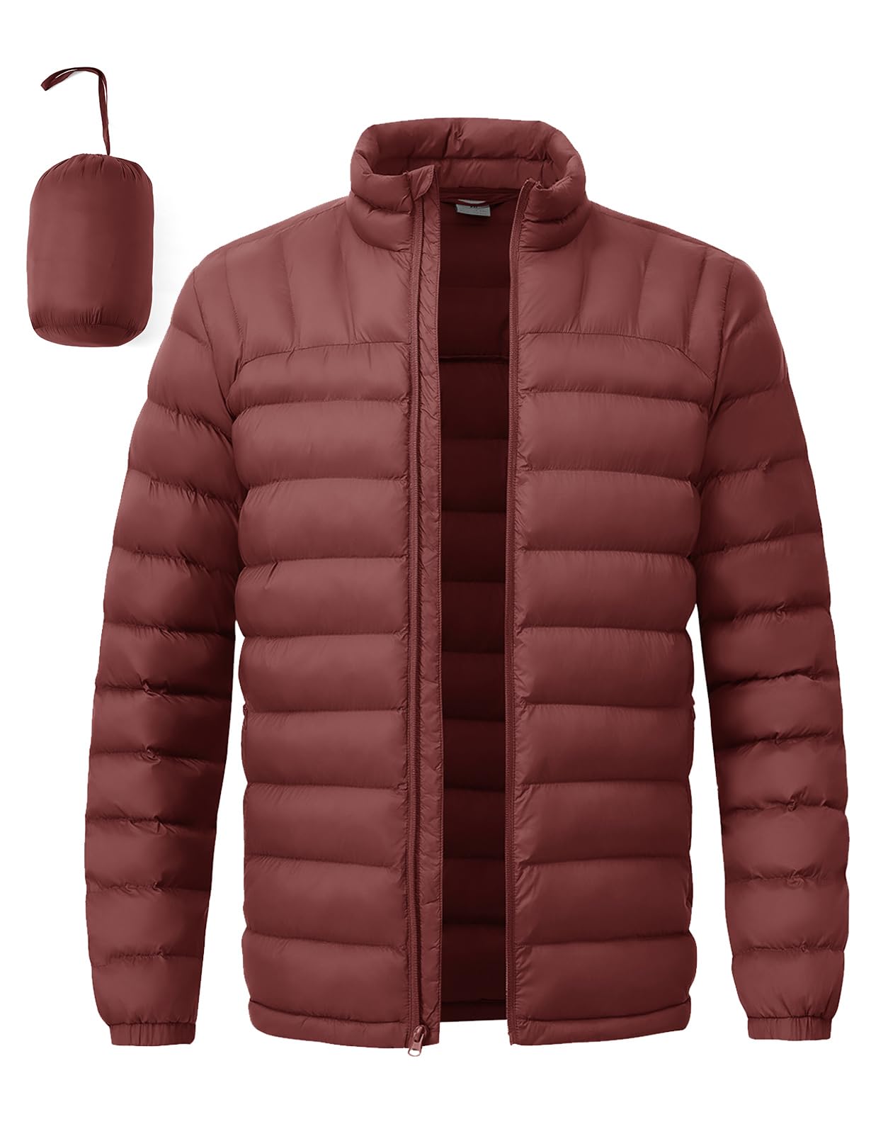 BGOWATU Men's Lightweight Packable Puffer Jacket Warm Winter Jacket for Men Down Alternative Puffy Coat