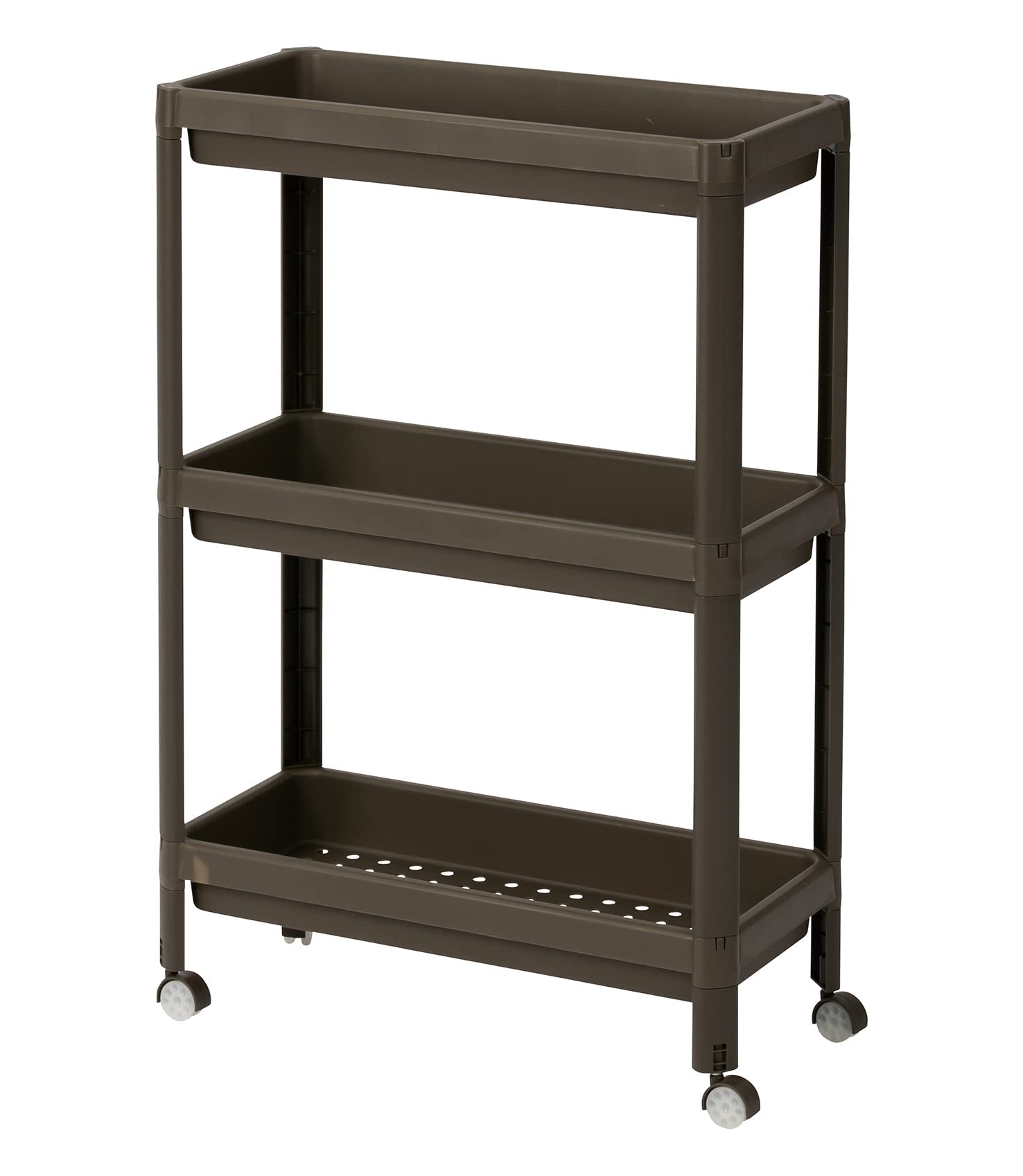 引取時4500円　キャスター付きダークブラウン3段ラック 引取時4500円 キャスター付きダークブラウン3段ラック 引取時4500円