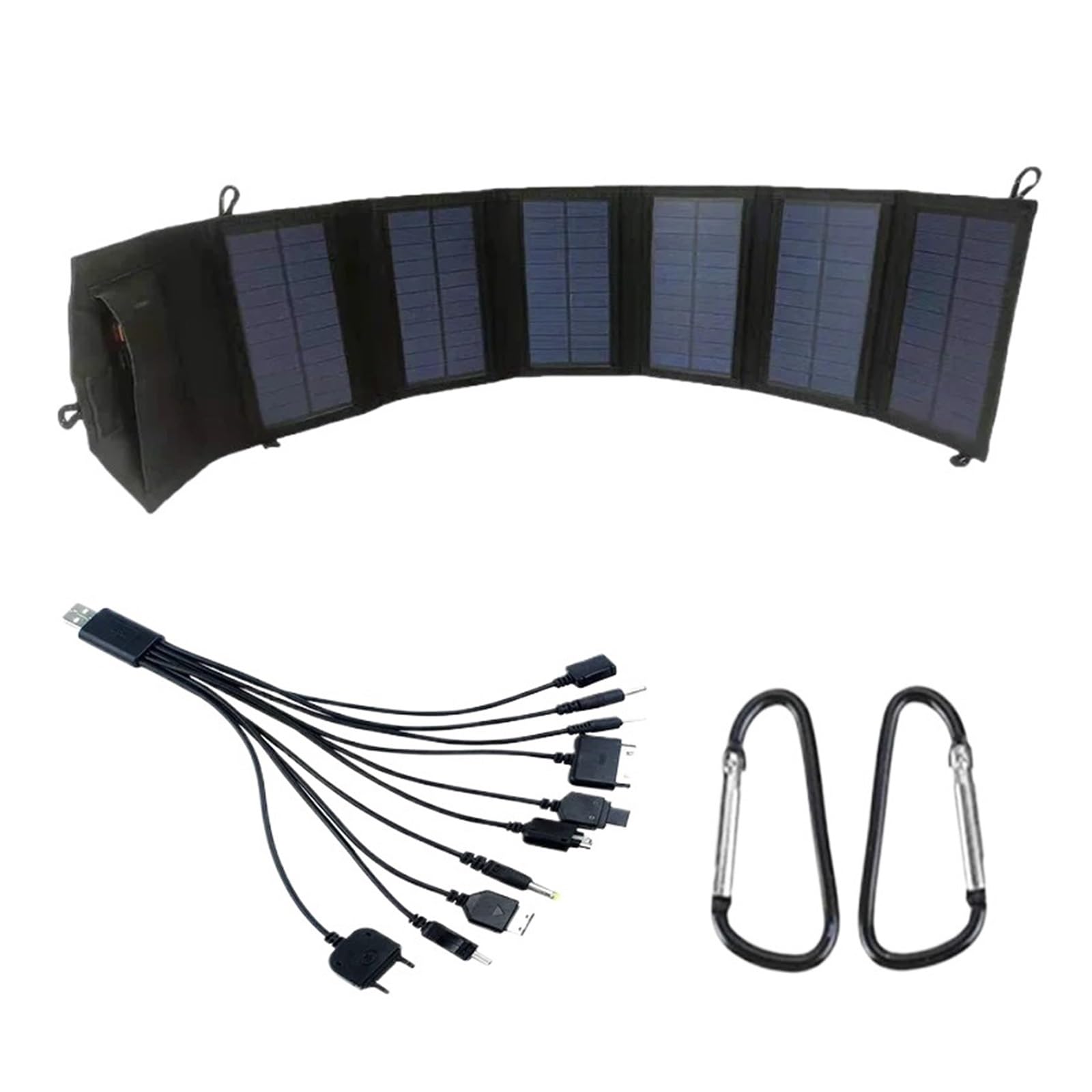 Panel De Cargador Solar Plegable Portátil De 20 W Y 6 Pliegues