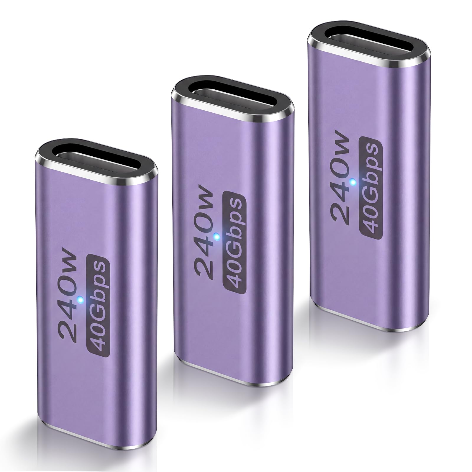 OTraki Accoppiatore USB C 40Gbps, 3 Pezzi 240W Adattatore USB C Femmina a Femmina Supporta Video 8K a 60Hz Connettore USB Tipo C per MacBook, per iPad Pro Air, per iPhone, per Samsung Galaxy