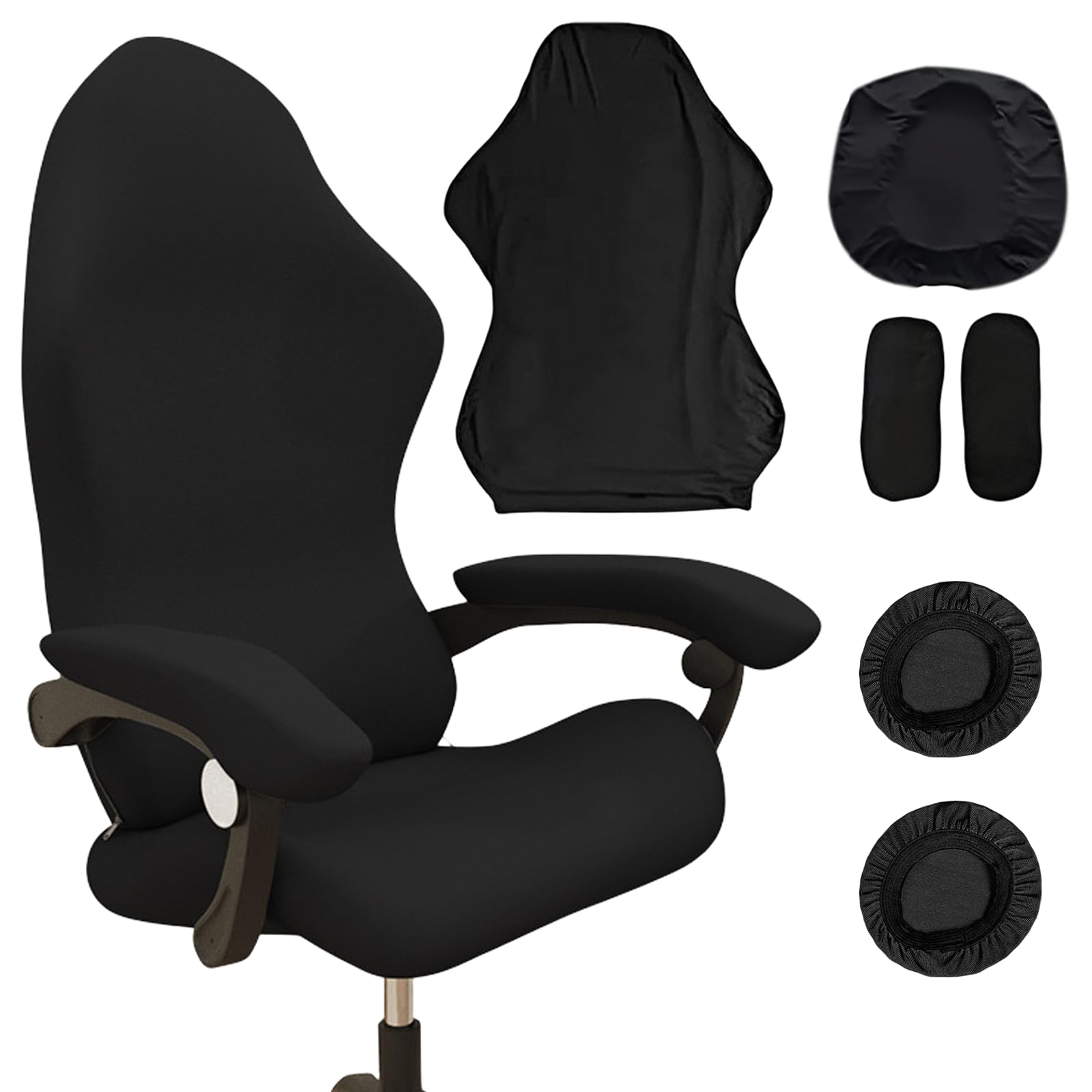 Rivestimento universale per sedia da gioco con braccioli, schienale e coprisedile, con 1 paio di copriauricolari – Rivestimento di alta qualità per sedia da ufficio
