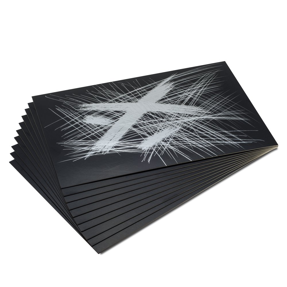 Essdee : Scraperfoil : Black Coated Silverfoil : 152x101mm : Pack of 10 Sheets