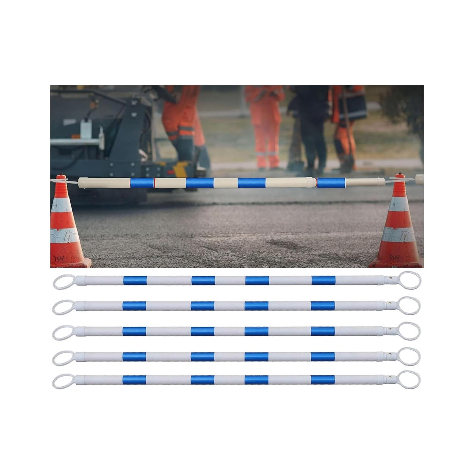Barre de cônes extensible pour sécuriser vos chantiers et parkings extérieurs
