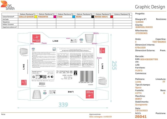 Bormioli Rocco & Siglio Vaso Line Azul, Pack de 6 miniatura 3
