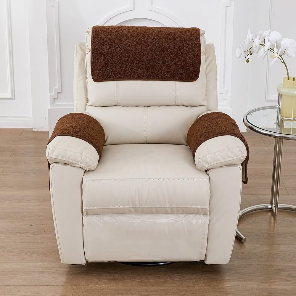 Recliner Covers Arm Covers for Sofa Armrest Headrest Cover with Storage Pockets Headrest Cover for Recliner Chair 22.5 x 15 Inch Armchair Slipcovers for Sofa Recliner Protector ( Color : #15 , Size :