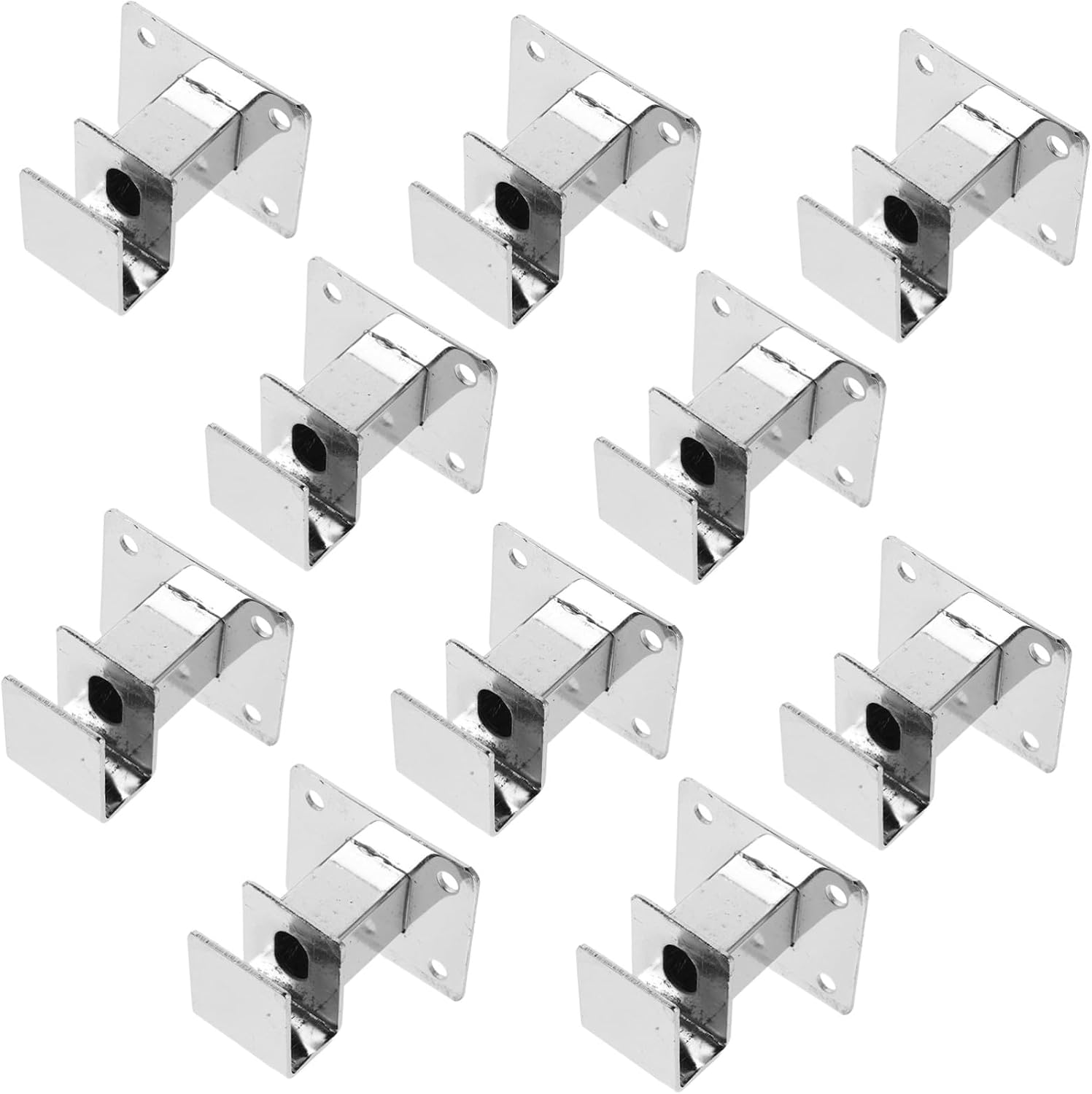 10pcs Carbon Steel Closet Rod Brackets 19mm Heavy Duty Wall-Mounted Rod Supports for Clothing Racks in Home Storage