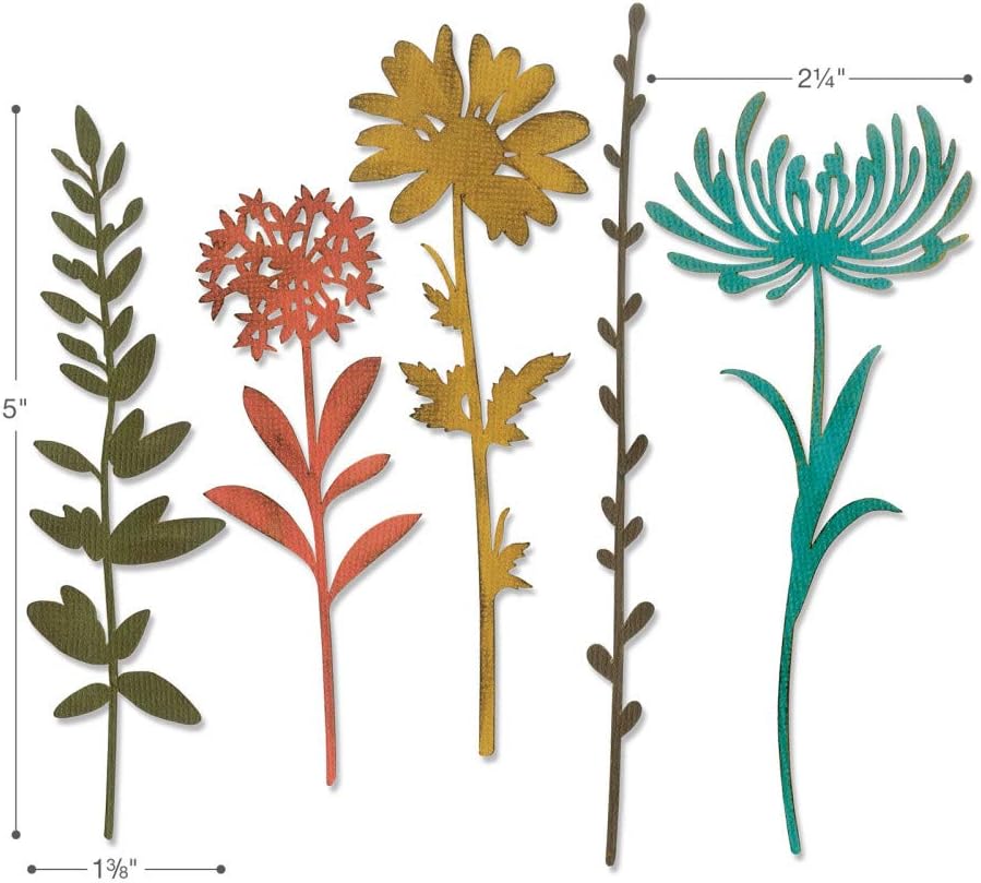 Tim Holtz Sizzix Wildflower Stems Thinlit Bundle - #1 & #2