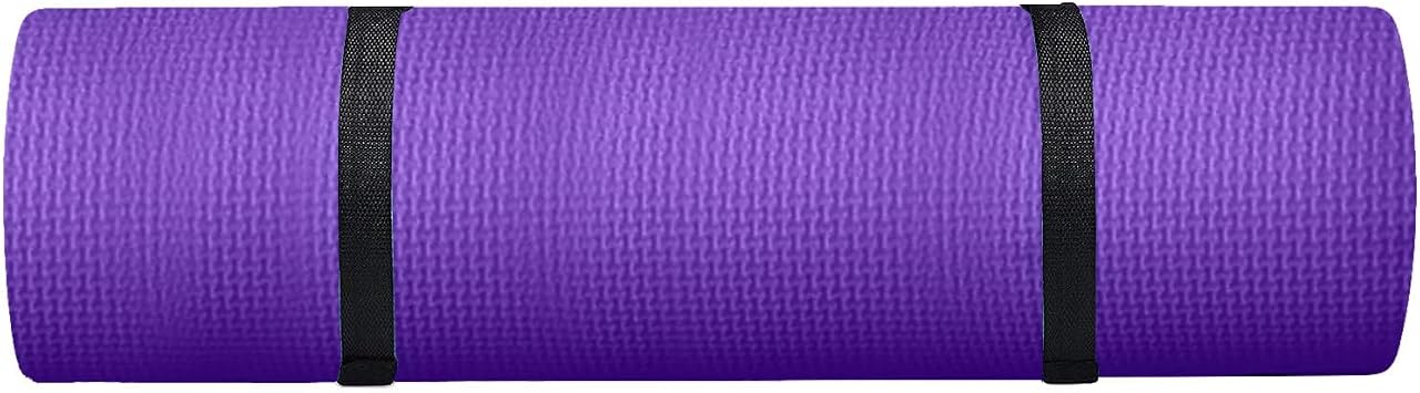 Yoga Mat Thick,2025 New Upgrade 1/5 Thick Anti-Tear Non Slip High Density Exercise Yoga Mat with Carrying Strap,Black Yoga Mat for Floor,Workouts,Gym,Fitness,Home Yoga,Stretching,Pilates