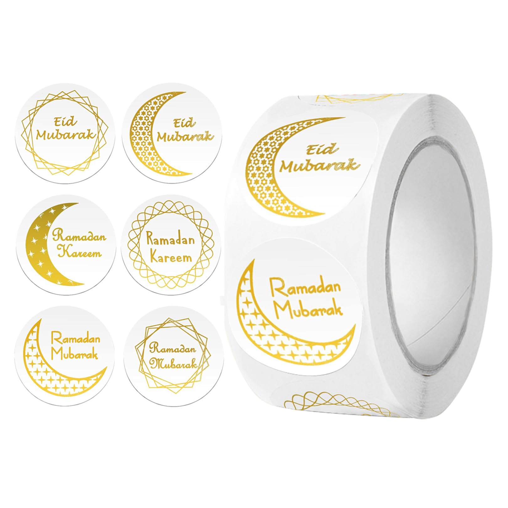 500Pcs Eid Mubarak Stickers,Ramadan Sticker Envelopes, Each Sticker Has A Unique Design Ramadan Mubarak Stickers, Eid Mubarak Decorations, Round Ramadan Stickers
